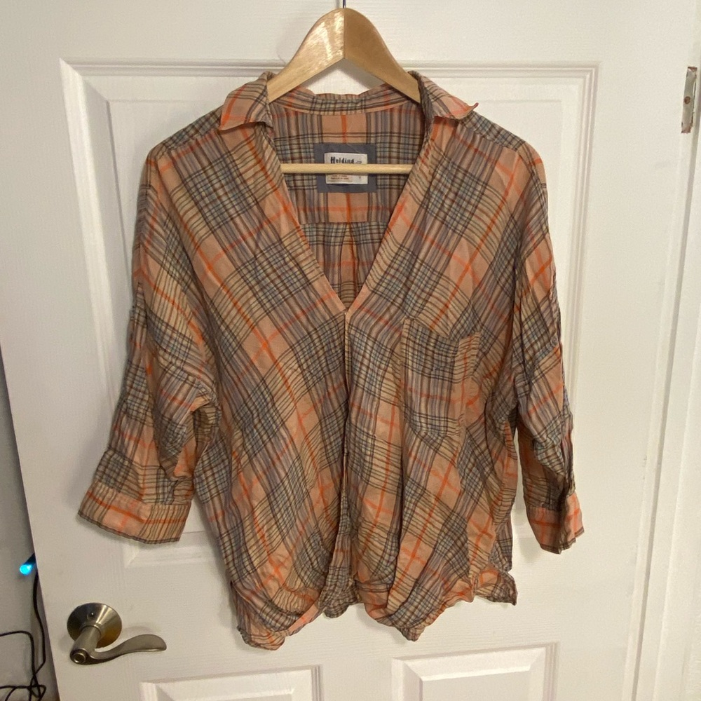 Anthropologie Faux Wrap Top